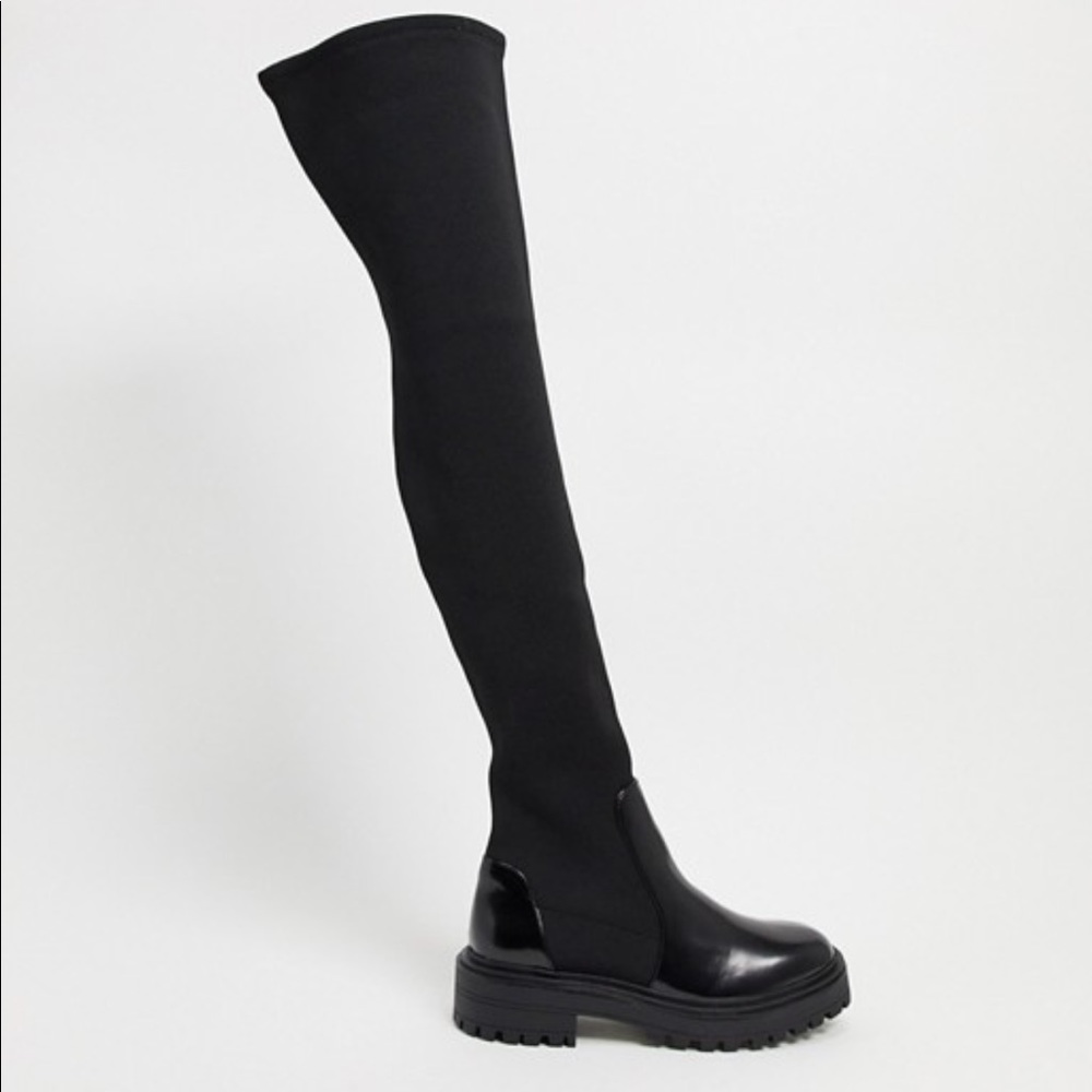 ASOS Over the Knee Knit Chunky Boot